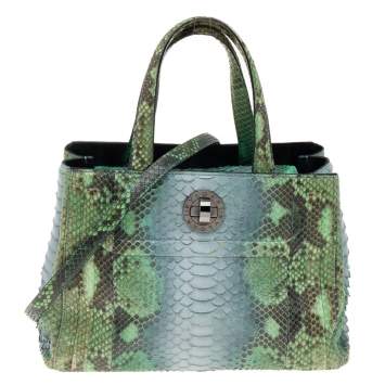 Pre Owned Bvlgari Multicolor Python Leather Shoulder Bag