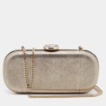 Pre Owned Bvlgari Metallic Gold Karung Chain Clutch