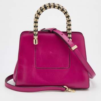 Pre Owned Bvlgari Pink Leather Serpenti Tote