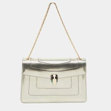 Bvlgari Metallic Mirrored Leather Medium Serpenti Forever Shoulder Bag