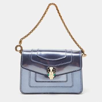 Bvlgari Light Purple Patent Leather Serpenti Forever Chain Wallet