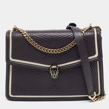Bvlgari Burgundy Quilted Leather Medium Serpenti Forever Shoulder Bag