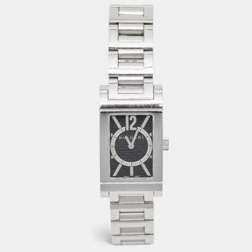 Bvlgari Black Stainless Steel Rettangolo RT39S Women's Wristwatch 21 mm 