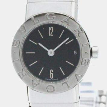 Pre Owned Bvlgari Black Stainless Steel Tubogas Quartz Women's Wristwatch 23 mm