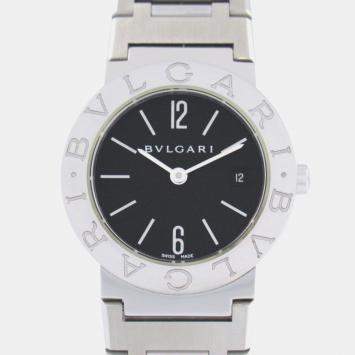 Pre Owned Bvlgari Black Stainless Steel Bvlgari Bvlgari BB26SS Quartz Women's Wristwatch 26 mm