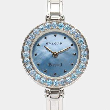 Bvlgari Blue Stainless Steel B.Zero1 BZ22S Quartz Women's Wristwatch 22 mm
