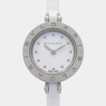 Bvlgari White Stainless Steel Ceramic B.Zero1 BZ23SC Quartz Women's Wristwatch 23 mm