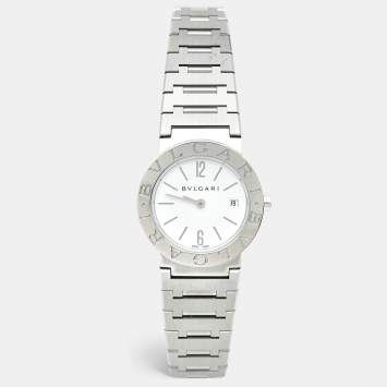 Pre Owned Bvlgari White Dial Stainless Steel Bvlgari Bvlgari 101135 Women's Wristwatch 26 mm