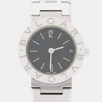 Pre Owned Bvlgari Bvlgari BB23SS Quartz Black Stainless Steel Women's Wristwatch 23 mm