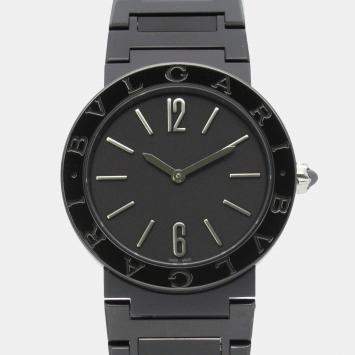 Pre Owned Bvlgari Bvlgari Bvlgari BB33S Quartz Black Stainless Steel Women's Wristwatch 33 mm
