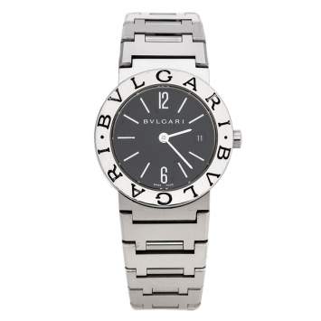 Pre Owned Bvlgari Black Stainless Steel Bvlgari BB26SS Women's Wristwatch 26 mm