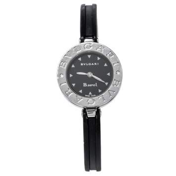 Pre Owned Bvlgari Black Stainless Steel Black Resin B.Zero1 BZ 22 S Women's Wristwatch 22 mm