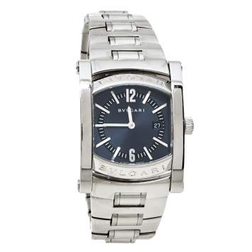 Pre Owned Bvlgari Grey Stainless Steel Assioma AA39S Women's Wristwatch 39 mm