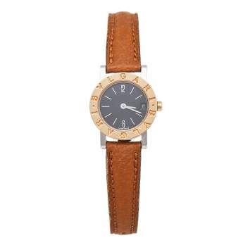 Pre Owned Bvlgari Black 18K Rose Gold Stainless Steel BB 23 SGL Women's Wristwatch 23 mm