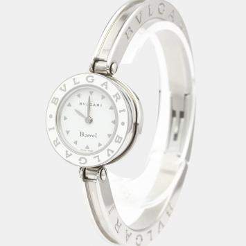 Pre Owned Bvlgari White Stainless Steel B.zero1 BZ22S Quartz Women's Wristwatch 22 MM