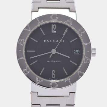 مملوكة مسبقًا Bvlgari Black Stainless Steel Bvlgari Bvlgari BB33SS Automatic Men's Wristwatch 33 MM