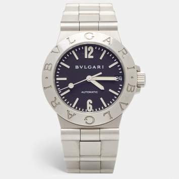 Bvlgari Black Stainless Steel Diagono LCV 29 S Women's Wristwatch 29 mm
