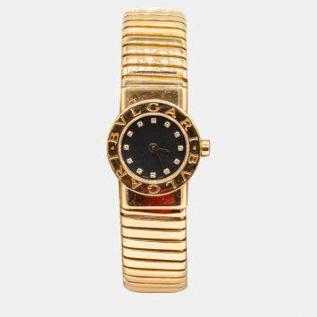 Bvlgari Vintage Expandable Tubogas BB19 2T Watch with Diamonds in 18K Yellow Gold (Mini Model) 
