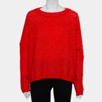 مملوكة مسبقًا By Malene Birger Red Wool & Mohair Oversized Sweater S