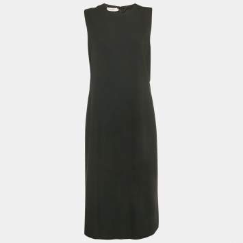 Calvin Klein Black Wool Sleeveless Sheath Dress L