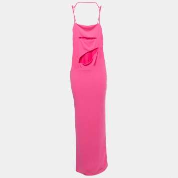 مملوكة مسبقًا Camila Coelho Pink Knit Cutout Detail Strappy Hayley Maxi Dress S