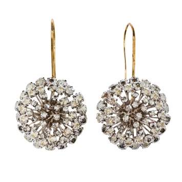 Pre Owned Carolina Herrera Crystal Dandelion Drop Hook Earrings