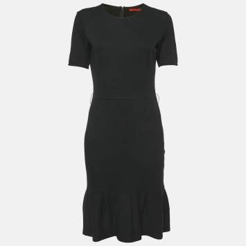 Carolina Herrera Black Jersey Flared Short Dress XS