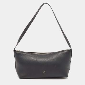 Pre Owned Carolina Herrera Black Leather Pochette Bag