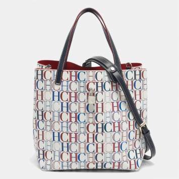 Pre Owned Carolina Herrera Multicolor Monogram Coated Canvas Medium Matryoshka Locked Tote