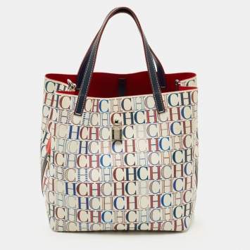 Pre Owned Carolina Herrera Multicolor Monogram Coated Canvas and Leather Matryoshka Tote