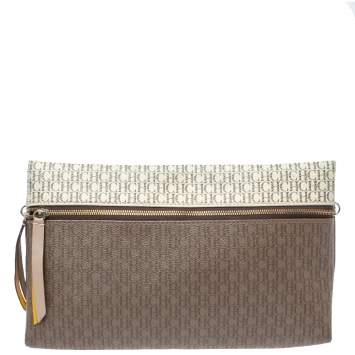 Pre Owned Carolina Herrera Signature Coated Canvas Inro Clutch