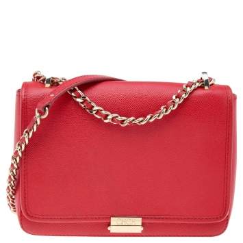مملوكة مسبقًا Carolina Herrera Red Leather Flap Shoulder Bag
