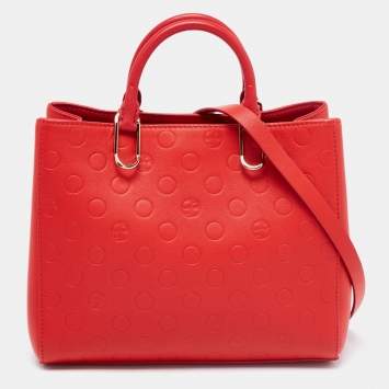 Pre Owned CH Carolina Herrera Red Leather Tote
