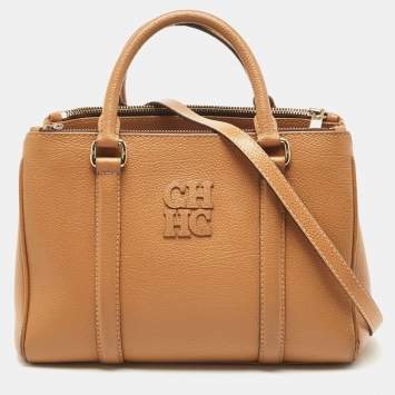 Pre Owned  Carolina Herrera Tan Leather Matteo Tote 