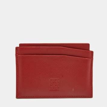 Pre Owned Carolina Herrera Red Leather Card Case