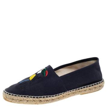 Pre Owned Carolina Herrera Blue Canvas Espadrilles Size 41