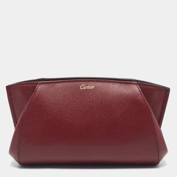 Cartier Red Leather C De Cartier Clutch