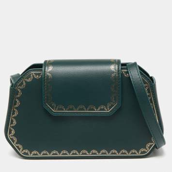 Pre Owned Cartier Green Guirlande De Cartier Nano Clutch 