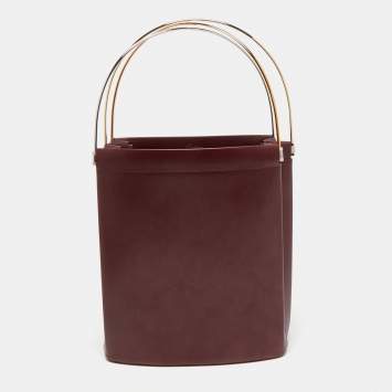 Pre Owned Cartier Burgundy Leather Trinity Bag