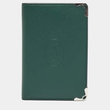Pre Owned Cartier Green Leather Must de Cartier 4CC Card Holder