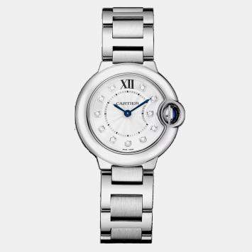 Cartier Silver Ballon Bleu de Cartier Quartz Women's Wristwatch 28mm