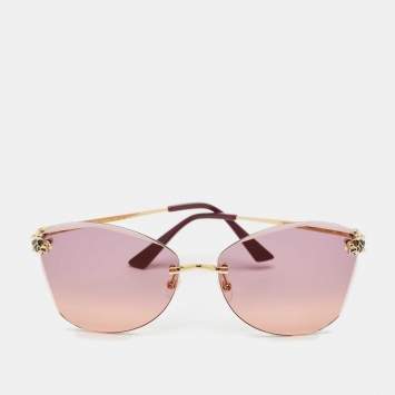 Cartier Purple/Pink CT0398S Panthère De Cartier Butterfly Sunglasses
