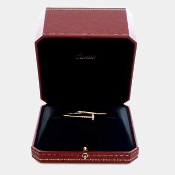 مملوكة مسبقًا Cartier Small Model Diamond 18k Yellow Gold Juste Un Clou Bracelet Sz 15
