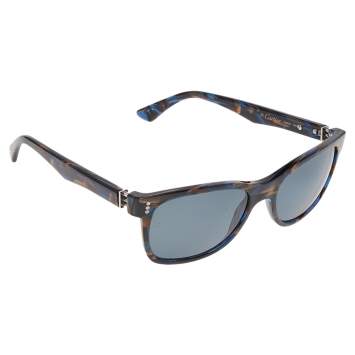 Pre Owned Cartier Black Tortoise/ Grey Polarized Premiere Wayfarer Sunglasses