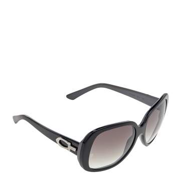 Pre Owned Cartier Black/Grey Gradient C Decor Jackie O Square Sunglasses