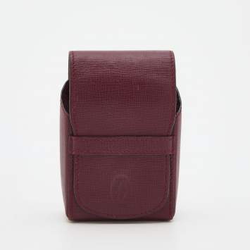 Pre Owned Cartier Burgundy Leather Must de Cartier Business Card Holder
