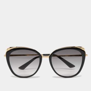 Pre Owned Cartier Black CT0150s Panthere de Cartier Cat Eye Sunglasses