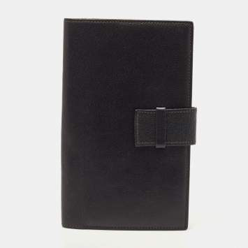 Pre Owned Cartier Dark Brown Leather Flap Passport Holder