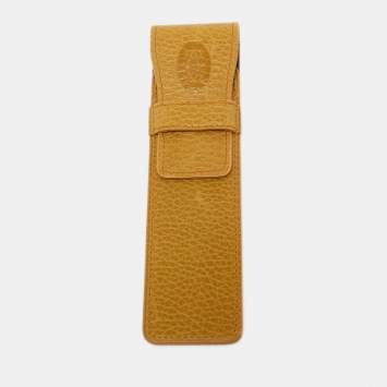Cartier Tan Leather Flap Pen Pouch