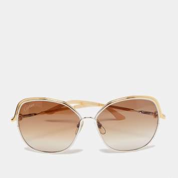 مملوكة مسبقًا Cartier Brown Gradient CT0089S Trinity de Cartier Square Sunglasses